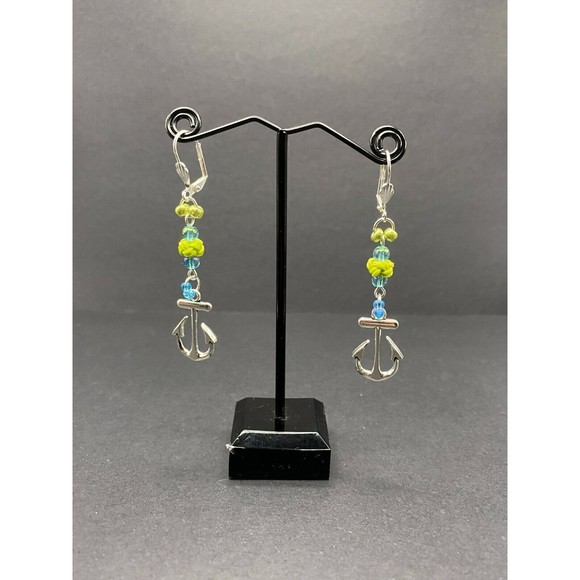 Anchor & Green Knot Earrings by Neanie-Bot Handmade Jewelry Creations - Picture 2 of 2
